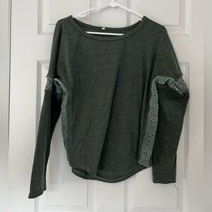 Dark Green/Sage Long Sleeve Top